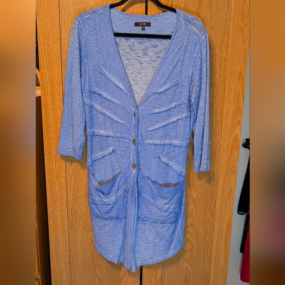Yest Light Blue Knit Cover/Blazer/Top